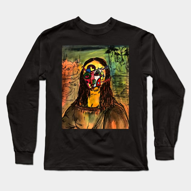 Mona Lisa X Picasso Long Sleeve T-Shirt by Mr_Bentley